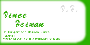 vince heiman business card